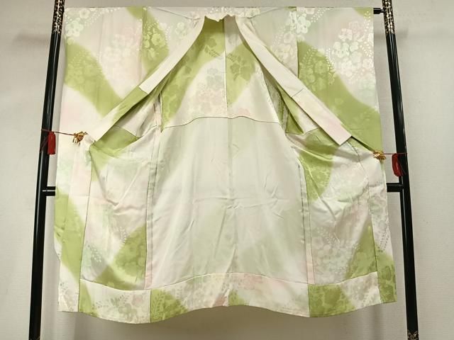 平和屋着物●振袖用長襦袢　無双仕立て　辻が花地紋　暈し染め　正絹　逸品　AABN3739fy