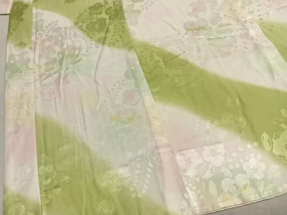 平和屋着物●振袖用長襦袢　無双仕立て　辻が花地紋　暈し染め　正絹　逸品　AABN3739fy