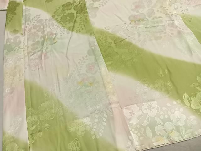 平和屋着物●振袖用長襦袢　無双仕立て　辻が花地紋　暈し染め　正絹　逸品　AABN3739fy