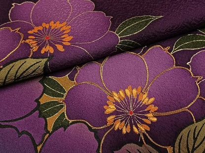 平和屋着物●豪華振袖　駒刺繍　草花文　暈し染め　銀彩　正絹　逸品　AABN3743fy