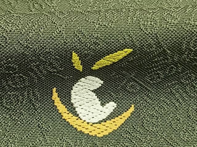 平和屋着物●上質な小紋　総刺繍　兎　正絹　逸品　AABN3746fy