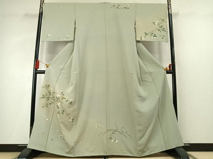 平和屋着物●訪問着　枝花文　暈し染め　正絹　逸品　AABN3748fy