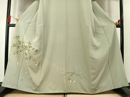 平和屋着物●訪問着　枝花文　暈し染め　正絹　逸品　AABN3748fy