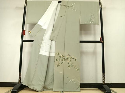 平和屋着物●訪問着　枝花文　暈し染め　正絹　逸品　AABN3748fy