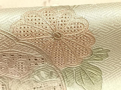 平和屋着物●中国三大刺繍　スワトウ刺繍　汕頭刺繍　総刺繍　訪問着　雪輪花文　金彩　正絹　逸品　AABN3759fy