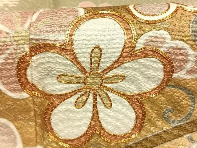 平和屋着物●豪華色留袖　作家物　駒刺繍　扇面花文　金彩　正絹　逸品　AABN3762fy