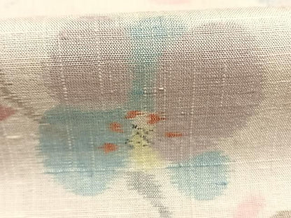 平和屋着物●小千谷紬　花蝶文　証紙付き　正絹　逸品　未使用　AABN3780fy