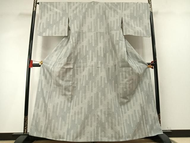 平和屋着物●結城紬　100亀甲　幾何学文様　正絹　逸品　AABN3789fy