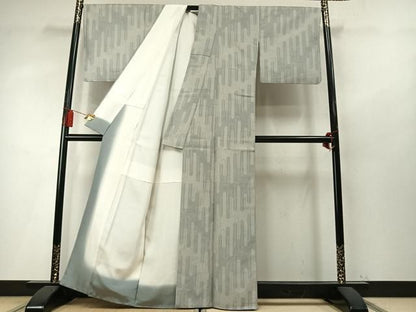 平和屋着物●結城紬　100亀甲　幾何学文様　正絹　逸品　AABN3789fy