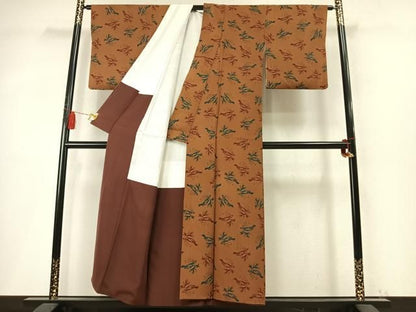 平和屋着物●水野正夫　小紋　雀　正絹　逸品　AABN3792fy