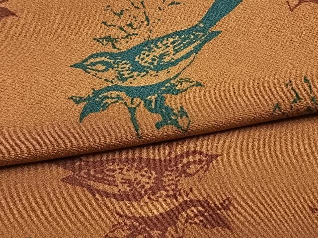 平和屋着物●水野正夫　小紋　雀　正絹　逸品　AABN3792fy
