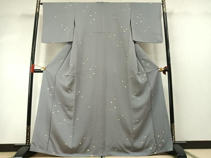 平和屋着物●上質な小紋　舞花文　金彩　正絹　逸品　未使用　AABN3803fy