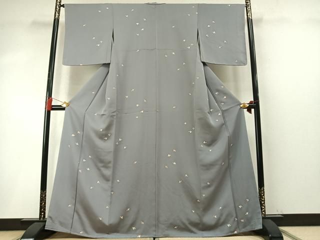 平和屋着物●上質な小紋　舞花文　金彩　正絹　逸品　未使用　AABN3803fy