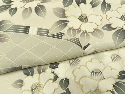 平和屋着物●訪問着　枝花文　金彩　正絹　逸品　AABN3804fy