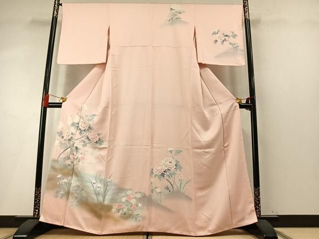平和屋着物●訪問着　友禅　枝花文　暈し染め　正絹　逸品　未使用　AABN3820fy