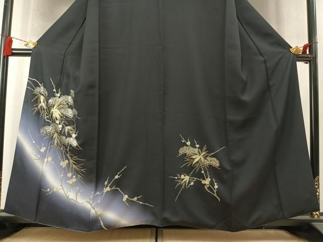 平和屋着物●訪問着　松竹梅　暈し染め　金銀彩　正絹　逸品　AABN3825fy