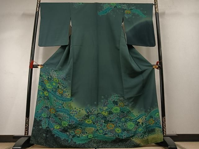 平和屋着物●訪問着　絞り　辻が花　暈し染め　金彩　正絹　逸品　AABN3827fy