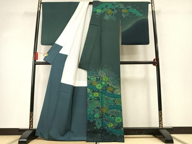 平和屋着物●訪問着　絞り　辻が花　暈し染め　金彩　正絹　逸品　AABN3827fy