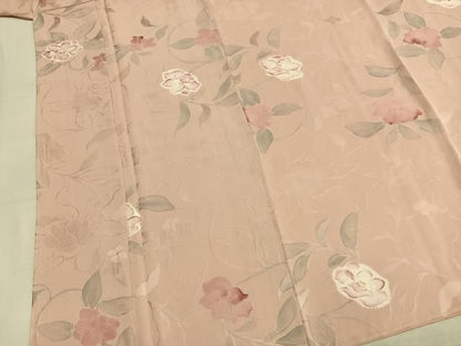 平和屋着物●上質な小紋　地紋起こし　草花文　正絹　逸品　未使用　AABN3854fy