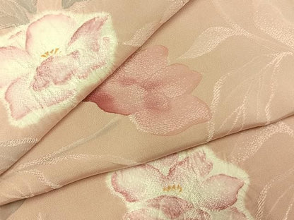 平和屋着物●上質な小紋　地紋起こし　草花文　正絹　逸品　未使用　AABN3854fy