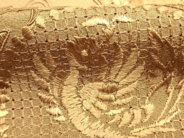 平和屋着物●中国三大刺繍　スワトウ刺繍　汕頭刺繍　総刺繍　訪問着　花鳥文　暈し染め　正絹　逸品　AABN3856fy