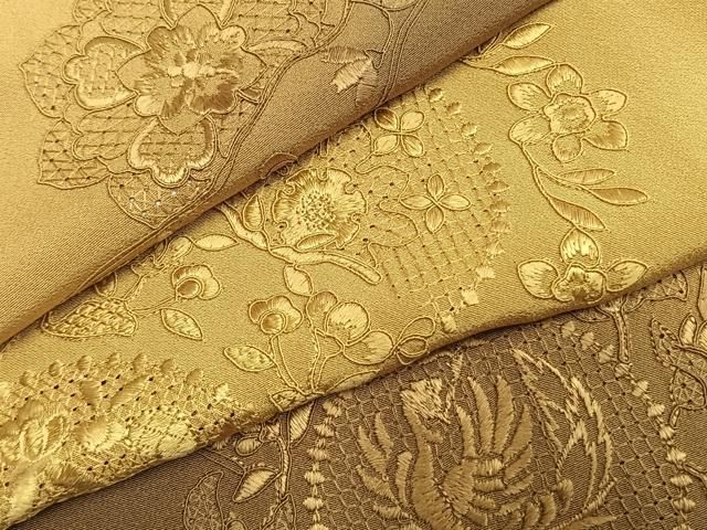 平和屋着物●中国三大刺繍　スワトウ刺繍　汕頭刺繍　総刺繍　訪問着　花鳥文　暈し染め　正絹　逸品　AABN3856fy
