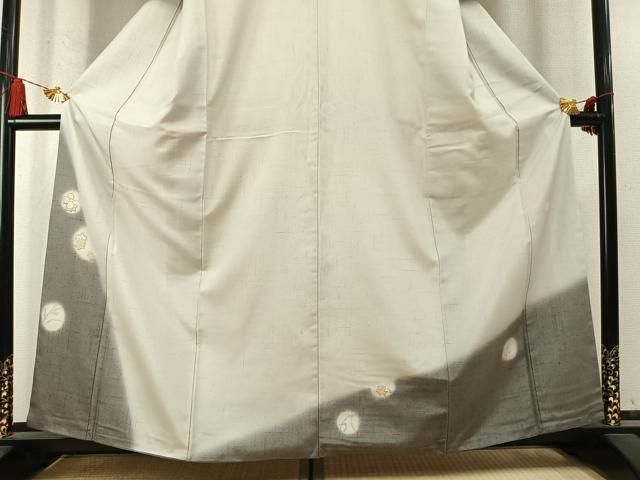平和屋着物●十日町 名門青柳謹製　赤城紬　奇翠　訪問着　草花文　金彩　正絹　逸品　AABN3876fy