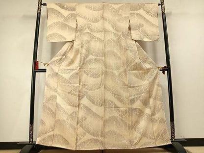 平和屋着物●上質な小紋　総絞り　遠山文　正絹　逸品　AABN3881fy