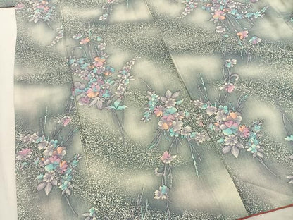 平和屋着物●上質な小紋　枝花文　暈し染め　高島屋扱い　正絹　逸品　未使用　AABN3885fy