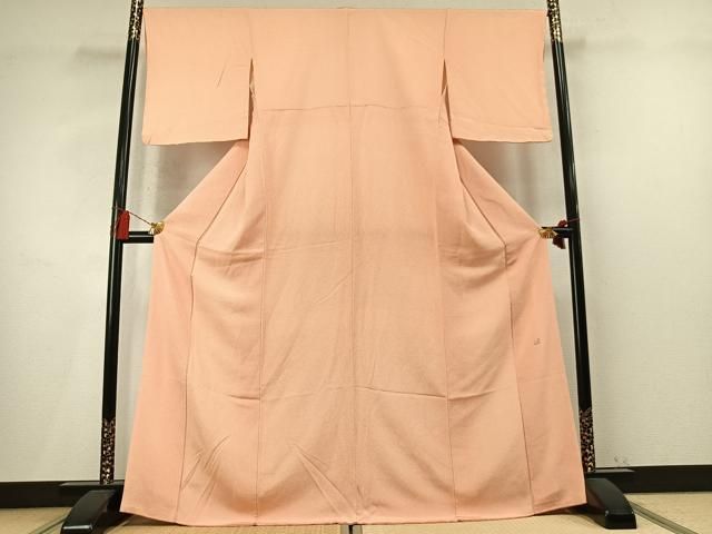 平和屋着物●江戸小紋　作家物　菱文　鬼しぼ縮緬　正絹　逸品　AABN3899fy