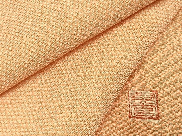 平和屋着物●江戸小紋　作家物　菱文　鬼しぼ縮緬　正絹　逸品　AABN3899fy