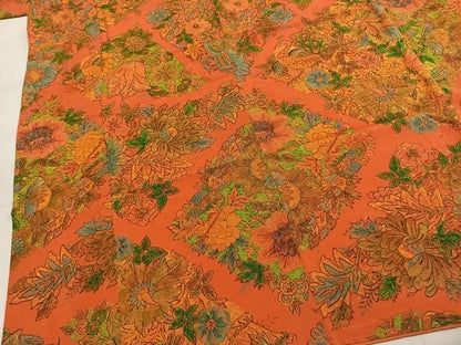 平和屋着物●上質な小紋　孔雀花文　鬼しぼ縮緬　正絹　逸品　AABN3909fy