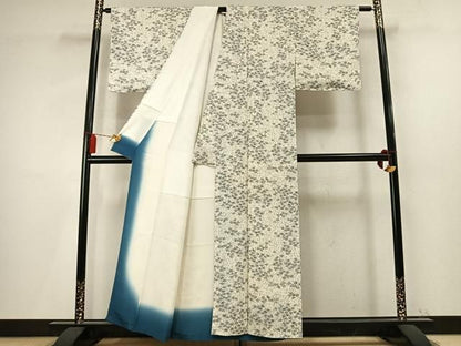 平和屋着物●上質な小紋　枝花文　正絹　逸品　未使用　AABN3915fy