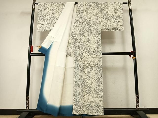平和屋着物●上質な小紋　枝花文　正絹　逸品　未使用　AABN3915fy