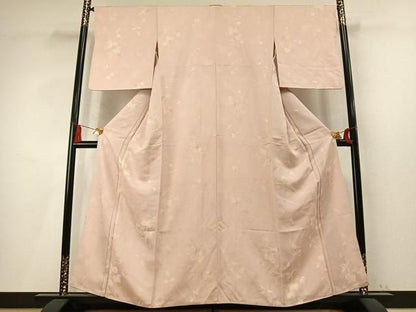平和屋着物●上質な小紋　地紋起こし　葡萄蔦の葉文　正絹　逸品　AABN3925fy