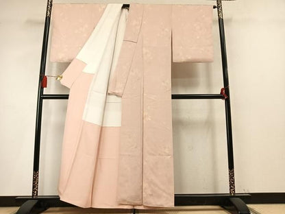 平和屋着物●上質な小紋　地紋起こし　葡萄蔦の葉文　正絹　逸品　AABN3925fy