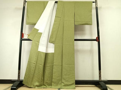 平和屋着物●上質な小紋　霞文　正絹　逸品　未使用　AABN3927fy