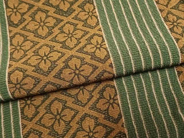 平和屋着物●上質な小紋　花菱間道　正絹　逸品　AABN3932fy
