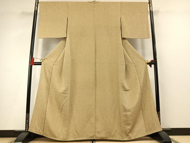平和屋着物●上質な小紋　草花文　鬼しぼ縮緬　正絹　逸品　AABN3938fy