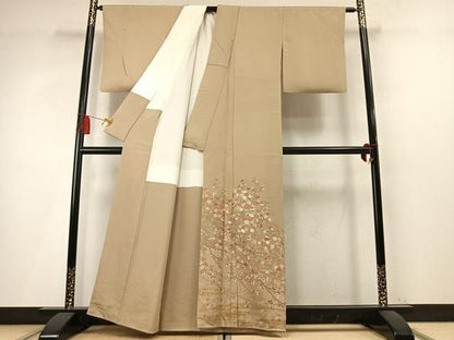 平和屋着物●中国三大刺繡　スワトウ刺繡　汕頭刺繡　総刺繡　色留袖　枝花文　暈し染め　金糸　金彩　正絹　逸品　AABN3941fy