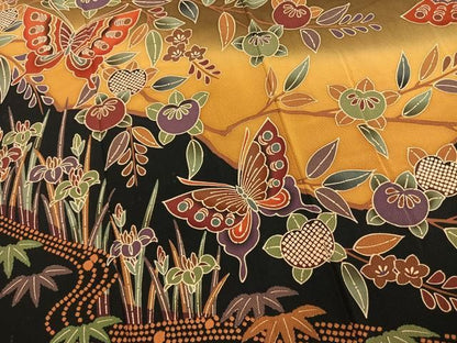 平和屋着物●豪華振袖　紅型　花蝶紋　暈し染め　正絹　逸品　AABN3944fy
