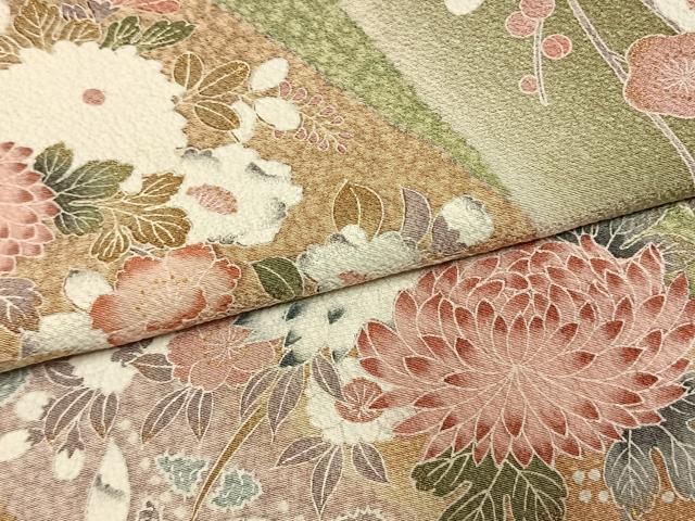 平和屋着物●訪問着　枝梅花文　暈し染め　金彩　正絹　逸品　AABN3946fy