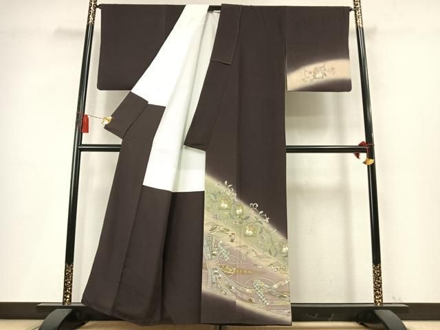 平和屋着物●友禅作家　河野栖山　訪問着　兎束ね熨斗花文　暈し染め　金彩　正絹　逸品　未使用　AABN3947fy