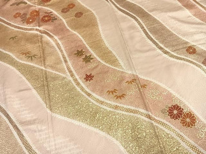 平和屋着物●訪問着　駒刺繍　道長花文　金彩　正絹　逸品　AABN3960fy