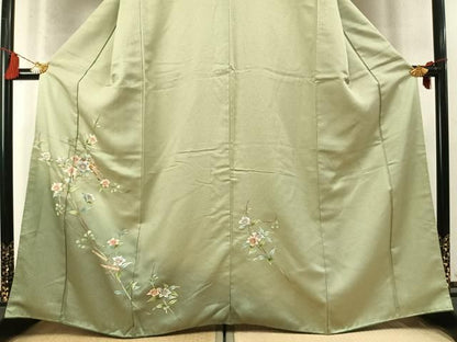 平和屋着物●訪問着　扇面花文　暈し染め　正絹　逸品　未使用　AABN3962fy