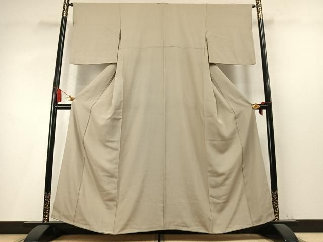 平和屋着物●江戸小紋　万筋　茶色×白色　正絹　逸品　AABN3965fy