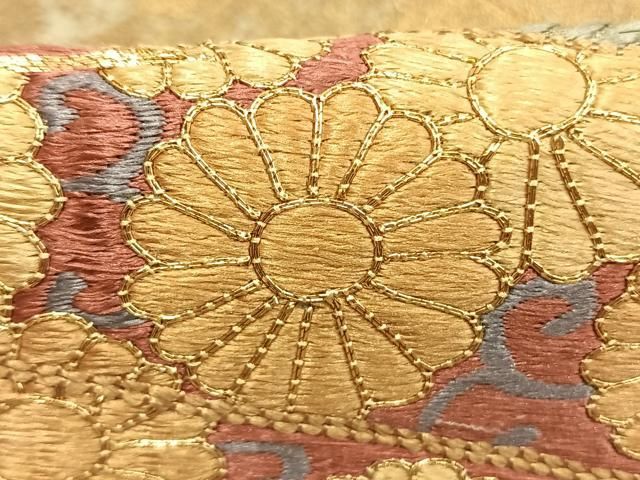 平和屋着物●豪華色留袖　総刺繍　駒刺繍　文箱花文　金糸　金彩　正絹　逸品　AABN3969fy