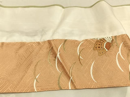 平和屋着物●豪華色留袖　総刺繍　駒刺繍　文箱花文　金糸　金彩　正絹　逸品　AABN3969fy