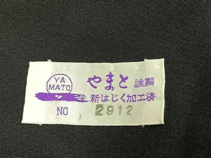 平和屋着物●豪華黒留袖　作家物　駒刺繍　扇面熨斗花文　暈し染め　金彩　やまと誂製　正絹　逸品　未使用　AABN3974fy