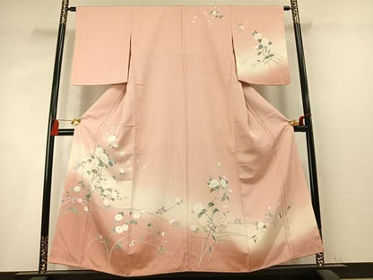 平和屋着物●訪問着　友禅　作家物　枝花文　暈し染め　正絹　逸品　AABN4001fy